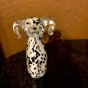 Fifth avenue art glass crystal Dalmatian dog figurine